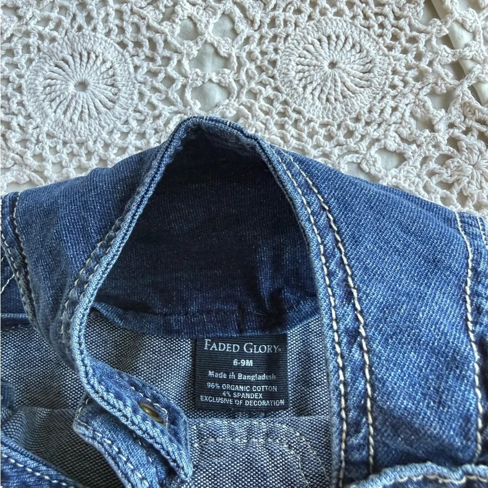 Y2K Faded Glory Heart Denim Dress
